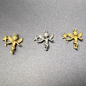 Goldtone and Silvertone Angel Charms or Pendants for Necklace Bracelet Keychain